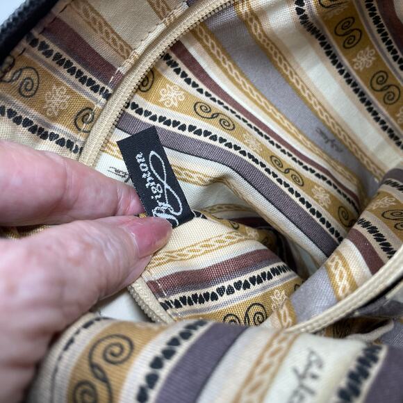 Brighton Barbados Ziptop Hobo Shoulder Bag Black Pebbled Leather Authentic - Picture 8 of 16